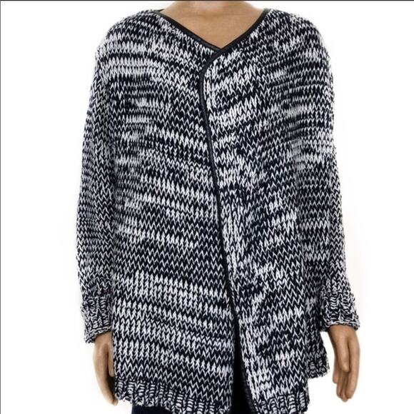 Forever 21 Sweaters - Open Front Cardigan Sweater w/Faux Leather Trim 2X